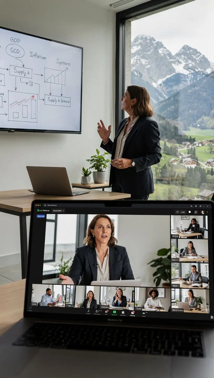 Eine Grafik, die das Zusammenspiel zwischen Mikro- und Makroökonomie veranschaulicht.